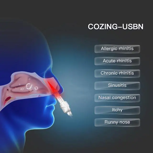 Alt view image 3 of 5 - COZING Low Frequency Pulse Laser Nose Rhinitis Relief Treatment Machine Sinusitis Nose Cure Therapy Massage Device Cure Hay Fever
