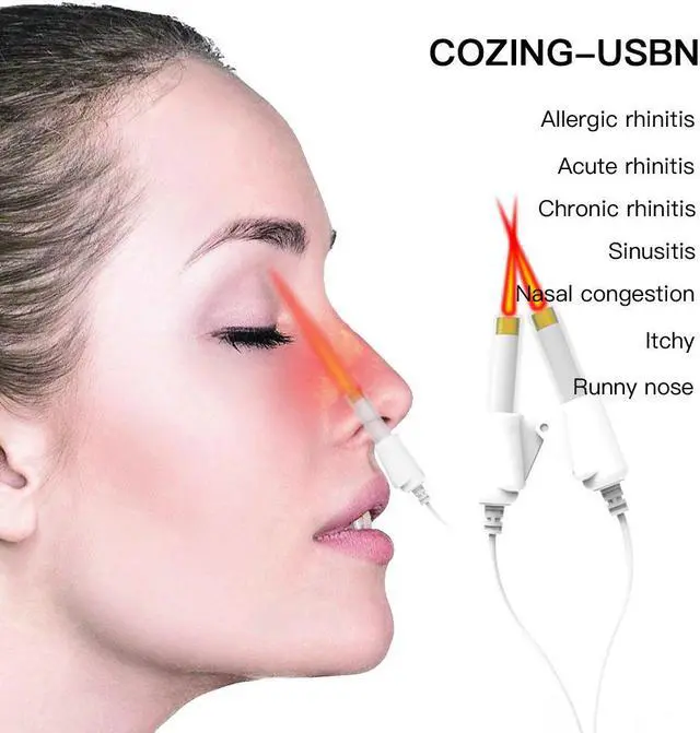 Alt view image 4 of 5 - COZING Low Frequency Pulse Laser Nose Rhinitis Relief Treatment Machine Sinusitis Nose Cure Therapy Massage Device Cure Hay Fever