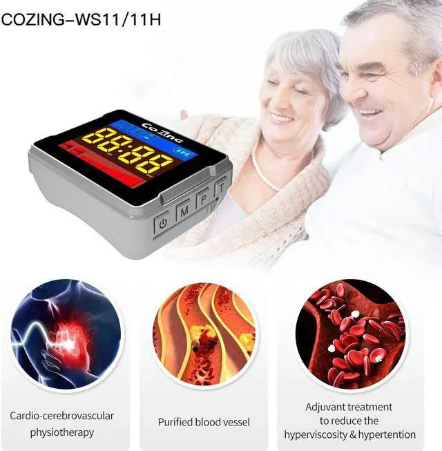 Alt view image 4 of 4 - COZING Multifunctional 650nm Red Light Therapy Wrist Watch Laser Pain Relief Physiother  Treatment of high blood pressure, rhinitis, otitis media