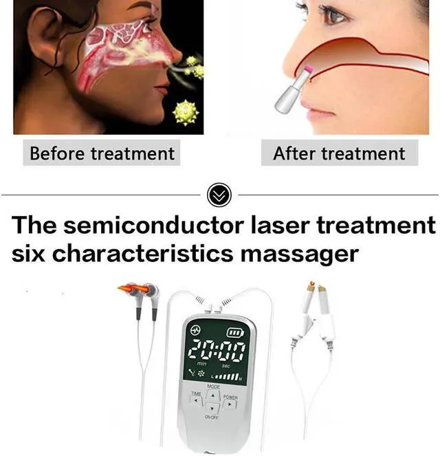 Alt view image 5 of 5 - COZING Nose Rhinitis Sinusitis Cure Therapy Massage Hay Fever Low Frequency Pulse Laser Health Care Machine