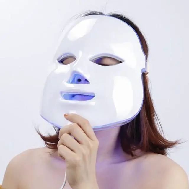 Alt view image 3 of 5 - COZING 7 Colors Led Light Therapy Facial Mask, Face Light Therapy Mask for Face, Reduce Wrinkles Smooth Skin, Infrared Light Skin Rejuvenation