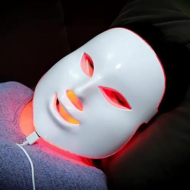 Alt view image 4 of 5 - COZING 7 Colors Led Light Therapy Facial Mask, Face Light Therapy Mask for Face, Reduce Wrinkles Smooth Skin, Infrared Light Skin Rejuvenation