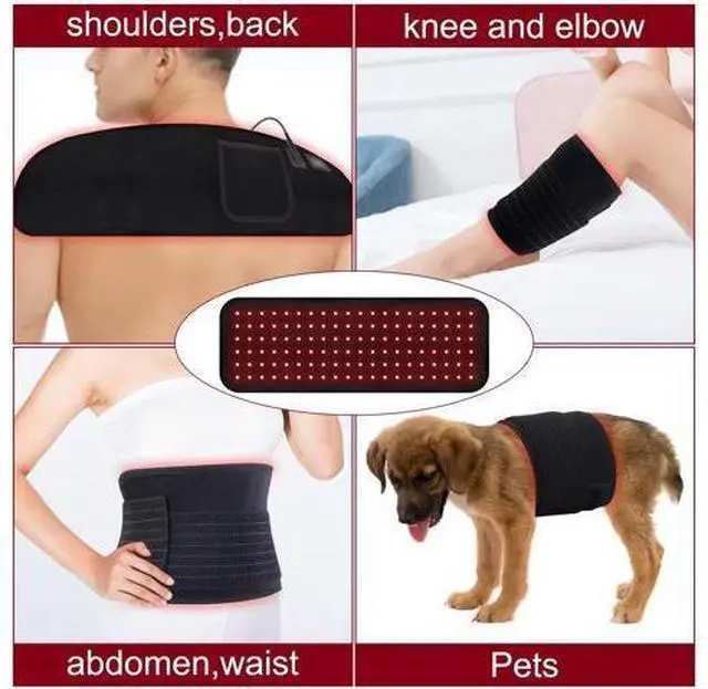Alt view image 2 of 6 - COZING Wireless 660nm 850nm Vibration Arm Shoulder Abdominal Back Waist Massage Belt LED Light Therapy Body Massager