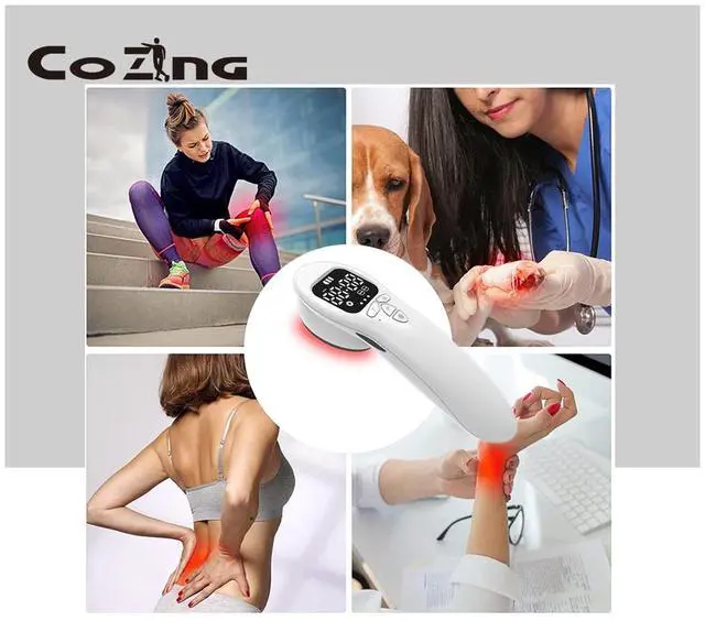 Alt view image 4 of 4 - Cozing Handheld Home Cold Laser Therapy Device for Dogs and Pets, Vet Infrared Red Light Treament Machine with 3x808nm+14x650nm, LLLT Physiotherapy Equipment Portable, Animals Teddy Chihuahua Puppy Ca