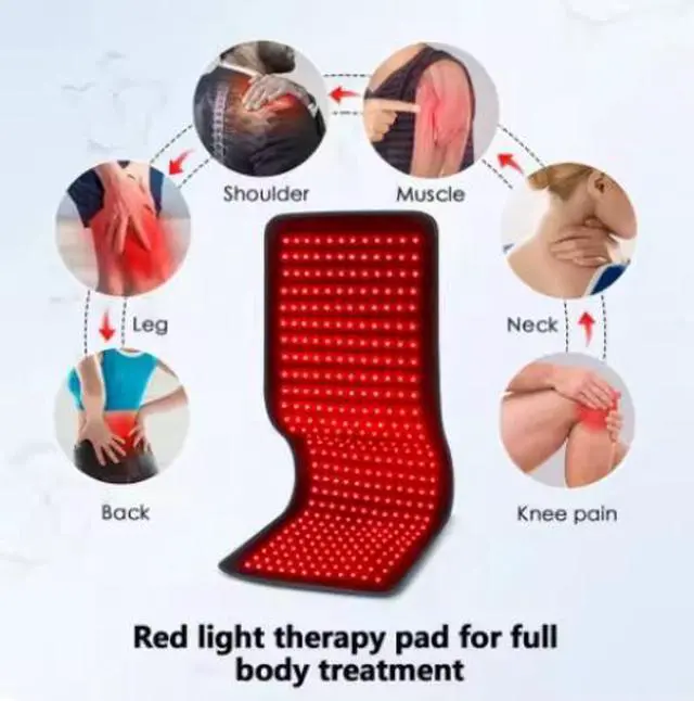Main image of COZING Red Light Therapy Pad for Full Body, 31.5" x 11.8", Dual Chip 360 LEDs 660nm & 850nm Infrared Light Therapy Belt for Back Waist Shoulder Knee Joint Pain Relief, Gift for Women Men, Black Edge
