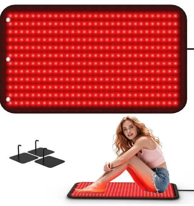 Main image of COZING Red Blue Light Therapy for Body, 360 pcs LEDs Infrared Light Therapy Device, 31.5" x 11.8" Large Red Light Therapy Pad for Waist Back Shoulder Pain Relief, Wearable Wrap  with Flexible Strap