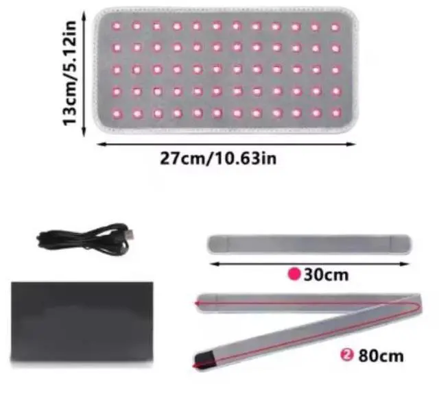 Alt view image 2 of 3 - COZING Red Light Therapy Mat, 660nm & 850nm Near Infrared Red Light Therapy for Body,Cordless Red Light Therapy Pad, Pulse Mode, Pain Relief, Improve Circulation