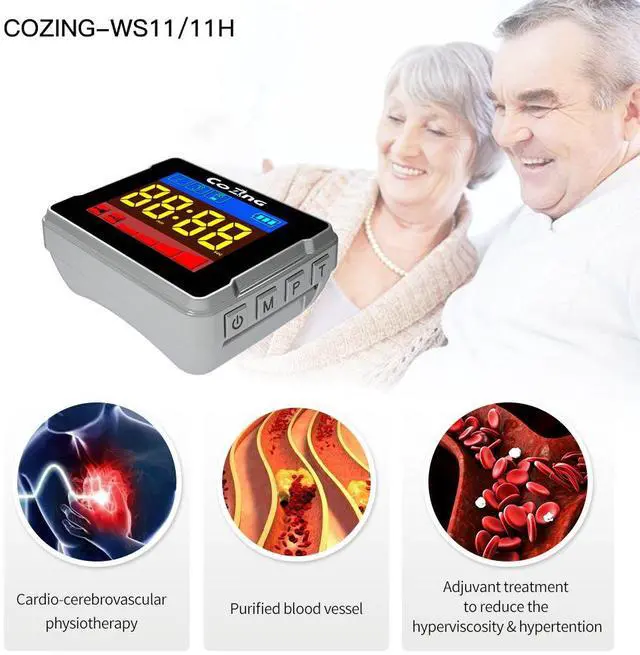 Alt view image 3 of 4 - COZING Red Light Therapy Watch for Elderly, Multifunctional  650nm Infrared Treatment Wrist Watch, Red Light Wristwatch for Elderly Problems and Pain Relief