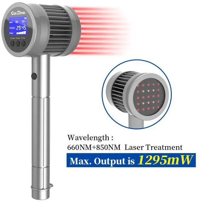 Alt view image 3 of 3 - COZING Red Light Therapy for Dogs - Infrared Red Light Therapy for Pain Relief, Near Infrared Light for Joint Muscle Pain Relief with Led Display, Dual Wavelength (650nm+808nm)