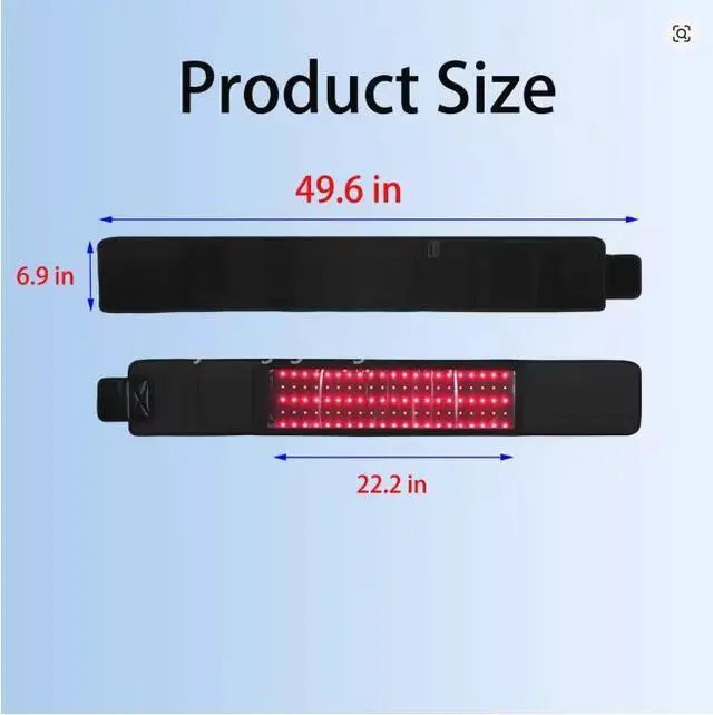 Alt view image 3 of 6 - COZING Red Light Therapy for Body:5 Light Levels Infrared Light Heat Therapy Belt Wrap for Back/Waist/Muscle/Pain Relief 660nm & 850nm Led Beads Red Light Therapy Device with Timer.Best Gift