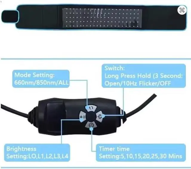 Alt view image 3 of 3 - COZING Red Light Therapy Belt  Infrared Red Light Therapy for Body, Back Pain and Shoulder - 660nm & 850nm Near Infrared Heating Pad  Adjustable & Portable for Wellness & Relaxation,Best Gift