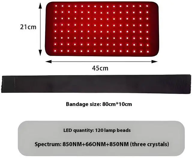 Alt view image 3 of 3 - COZING Red Light Therapy PadInfrared Light Therapy & Red Light Therapy for Body 660nm&850nm LED Device Wearable Infrared Wrap Vibration Massage Pads