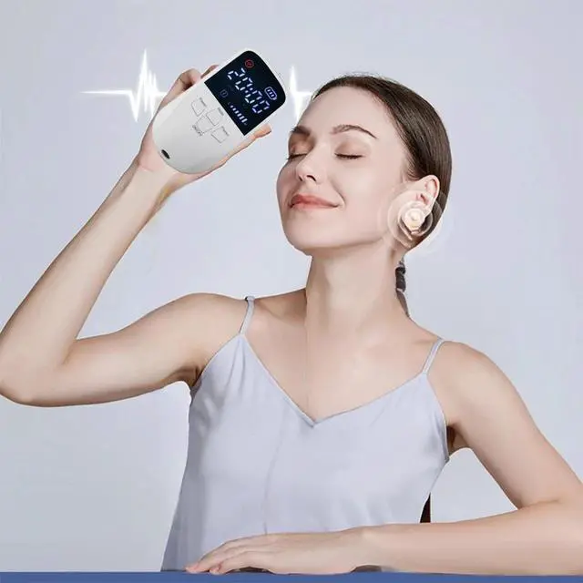 Alt view image 3 of 7 - Drug-Free CES Electronic Therapy Device Brain Stimulation Ear Clip Electrode Sleep Aid Improve Insomnia Reduce Stress Calm