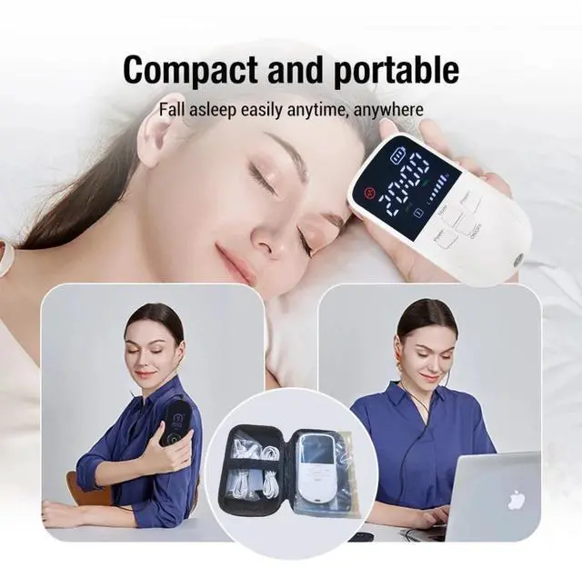Alt view image 5 of 7 - Drug-Free CES Electronic Therapy Device Brain Stimulation Ear Clip Electrode Sleep Aid Improve Insomnia Reduce Stress Calm