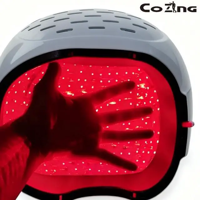 Alt view image 3 of 7 - Hair Regrowth Laser Cap with 12-Zone Precision Treatment COZING 210 Diodes +90LED 650nm Red Light Therapy Helmet