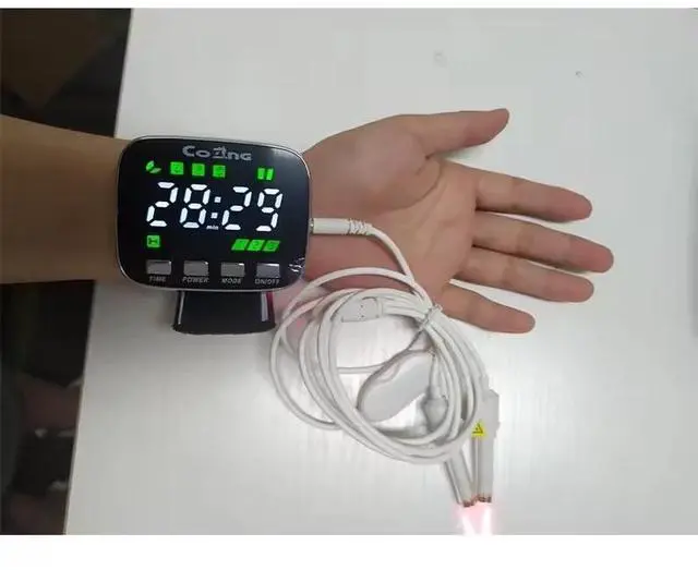 Main image of COZING Tinnitus and Rhinitis Laser Treatment Watch, Intracranial Treatment, Hyperlipidemia, Cholesterol, Vascular Obstruction, Hypertension, diabetes, Four color Light, Laser Probe LCD
