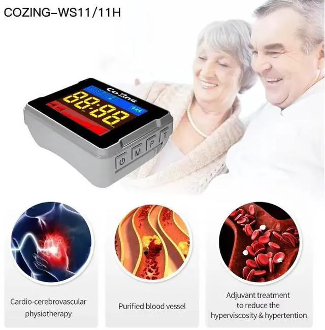 Alt view image 5 of 5 - Semiconductor Laser Treatment Instrument Laser Nasal Wrist Watch Diabetes Hypertension Sinusitis Lllt Cold Laser Therapy Device