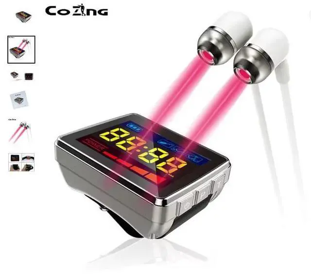 Alt view image 2 of 5 - Semiconductor Laser Treatment Instrument Laser Nasal Wrist Watch Diabetes Hypertension Sinusitis Lllt Cold Laser Therapy Device