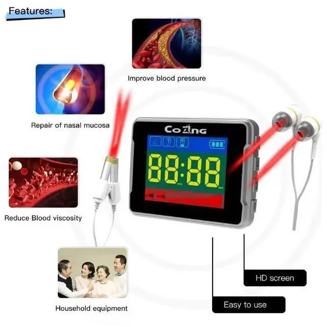 Alt view image 5 of 5 - new medical health smart watch laser cleaning blood diabetes infrared watch semiconductor laser watch for hypertension