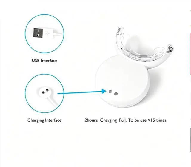 Alt view image 4 of 7 - Teeth Whitening Kit - Professional Tooth Whitening Gel LED Light System,USB chargingand teeth whitening light