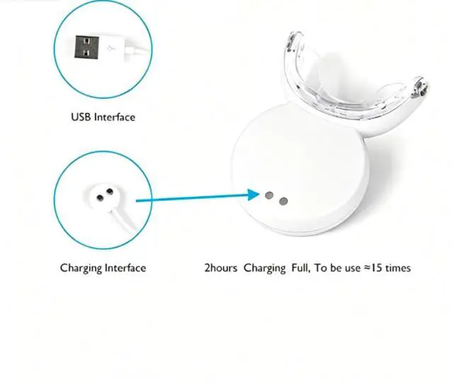 Alt view image 3 of 5 - Teeth Whitening Accelerator Light, LED Blue Light, Each 10 Minutes, USB Charger, Mouth Trays, Main unit with the USB wire*1+manual book*1+gift box*1(No power bank)