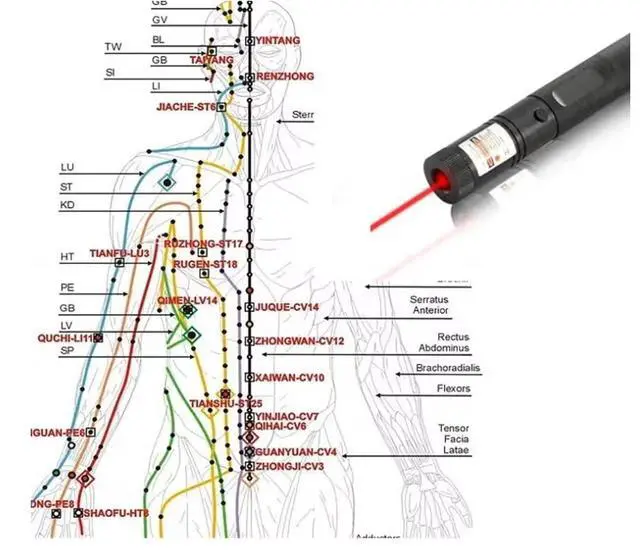 Alt view image 3 of 6 - Body Head Back Neck Leg Pain Relief Therapy, Laser Acupuncture Physiotherapy Head Back T Massage Pain Relief Laser Therapy Meridian Energy Acupuncture Pen