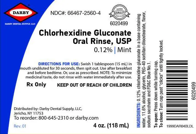 Alt view image 2 of 2 - Chlorhexidine Gluconate 0.12% Oral Rinse 16 oz, mint flavor