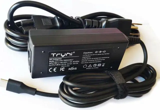 Alt view image 2 of 6 - Laptop Charger Power Adapter for Lenovo Chromebook Flex 5 13IML05 82B80006UX C340-15 2-in-1 Chromebook Type 81T9 S345-14AST Chromebook Type 81WX USB Type C AC Adapter Power Supply Cord NEW