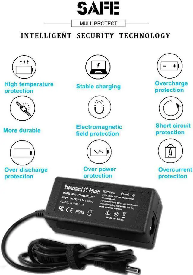 Alt view image 2 of 7 - New Laptop Notebook AC Adapter Charger Power Cord Supply for Dell Inspiron 13 13-5368 13-5378 13-7347 13-7348 13-7352 13-7353 13-7359 13-7368 13-7378