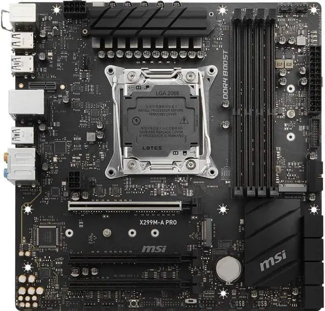 Main image of MSI X299M-A PRO Intel X299 2066 LGA MicroATX M.2 Desktop Motherboard A