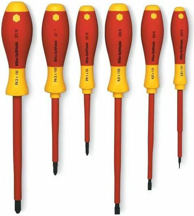 Alt view image 6 of 11 - WIHA TOOLS 32090 Insulated Screwdriver Set,Slotted/Phillips,4 pcs
