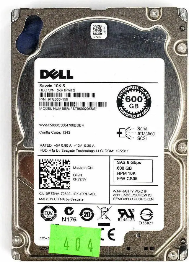 Alt view image 5 of 12 - DELL R72Nv 600Gb 10000Rpm 64Mb Buffer Sas6Gbits 2.5Inch Form Factor Hard Drive With Trayfor Powervault Server.