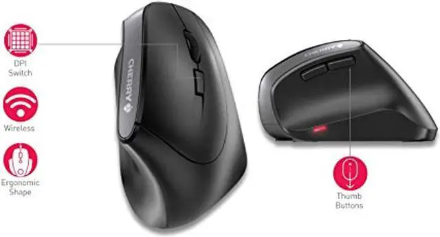 Alt view image 5 of 7 - Mw4500 Wireless Vertical Ergonomic Optical Mouse, Up To 1200 Dpi, 6 Buttons And Scroll Wheel For Laptop, Pc, Desktop Or Mac. Right Handed.