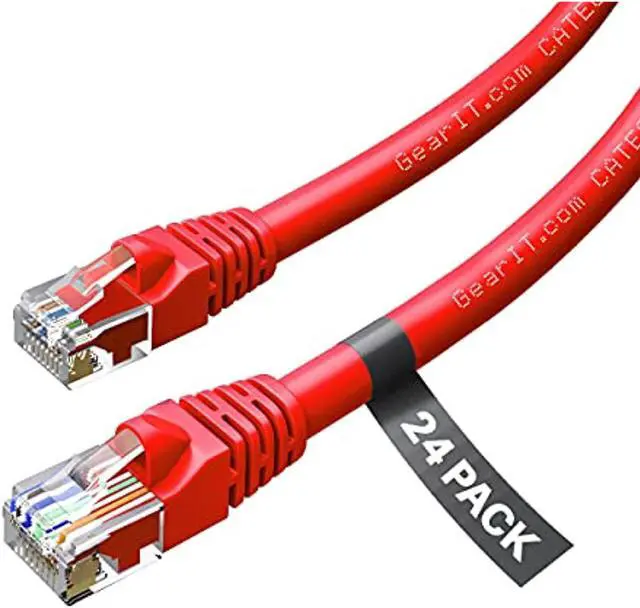 Main image of Cat 6 Ethernet Cable 1 Ft (24-Pack)Cat6 Patch Cable, Cat 6 Patch Cable, Cat6 Cable, Cat 6 Cable, Cat6 Ethernet Cable, Network Cable, Internet CableRed 1 Foot