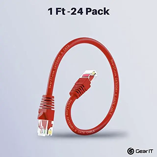 Alt view image 2 of 7 - Cat 6 Ethernet Cable 1 Ft (24-Pack)Cat6 Patch Cable, Cat 6 Patch Cable, Cat6 Cable, Cat 6 Cable, Cat6 Ethernet Cable, Network Cable, Internet CableRed 1 Foot
