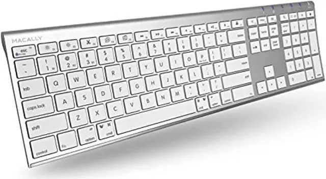 Main image of Wireless Bluetooth Keyboard With Numeric KeypadMulti Device Keyboard For Mac Pro/Mini, Apple Imac, Macbook, Laptop, Computer Windows Pc. Android, Smartphones, Tablets (Aluminum Silver)