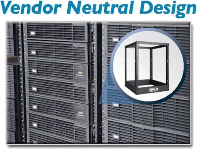 Alt view image 3 of 3 - Tripp Lite 13U 4-Post Open Frame Rack, Network Equipment Rack, 1000 Lb. Capacity (Sr4post13),Black