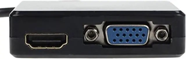 Alt view image 6 of 7 - Hdmi To Vga & Hdmi Female Splitter With Audio Video Cable Converter Adapter For Hdtv Pc Monitor