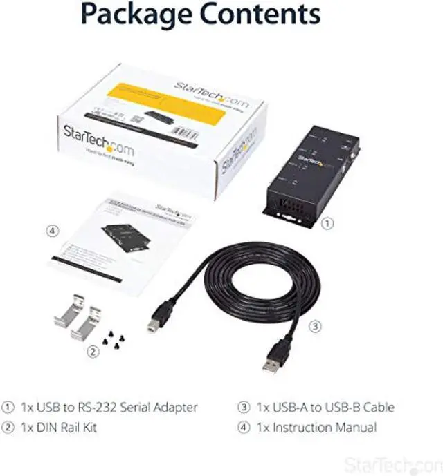 Alt view image 6 of 7 - .Com 4 Port Usb To Serial Rs232 AdapterWall MountDin RailCom Port RetentionFtdi Usb To Db9 Rs232 Hub (Icusb2324i)