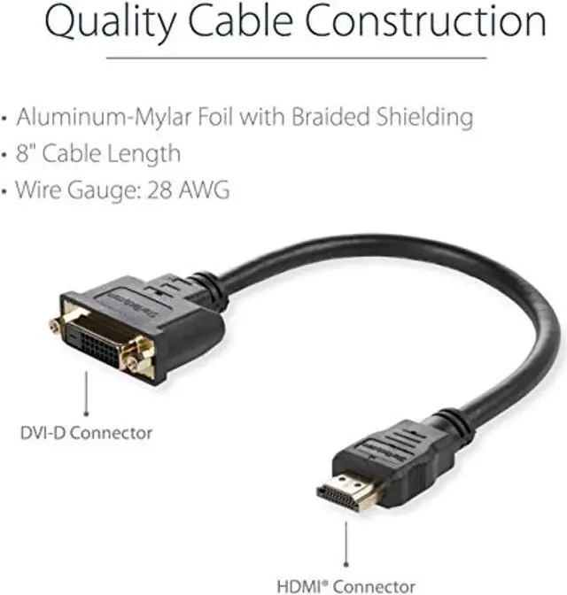 Alt view image 3 of 7 - .Com Hdmi Male To Dvi Female Adapter8In1080P Dvi-D Gender Changer Cable (Hddvimf8in)