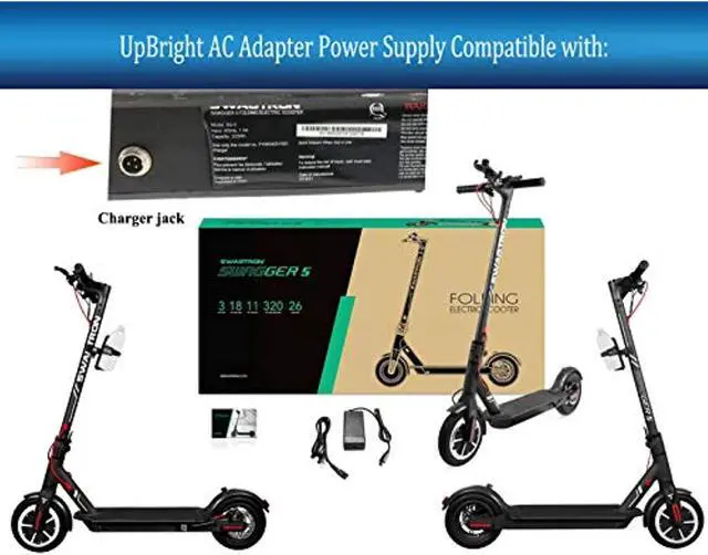 Alt view image 2 of 4 - 3-Prong 42V Ac/Dc Adapter Compatible With Swagtron Sg-5 Swagger 5 5S 36V 37V Lithium-Ion Battery Sg-5S 96268-2 Jdnshs6 Sg5 Sg5s Folding Electric Scooter Fy0634201500 Power Supply Cord Ch