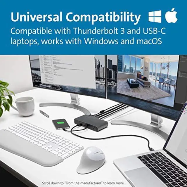 Alt view image 4 of 7 - Sd5550t Thunderbolt 3 And Usb-C Dual 4K Hybrid Docking Station60W PdWindows And Mac (K38131na)