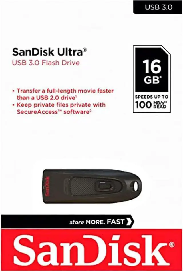Alt view image 3 of 3 - Sandisk Cruzer Ultra 16Gb Usb 3.0 Flash Drive Sdcz48-016G-U46 Up To 100Mb/S (Pack Of 5)