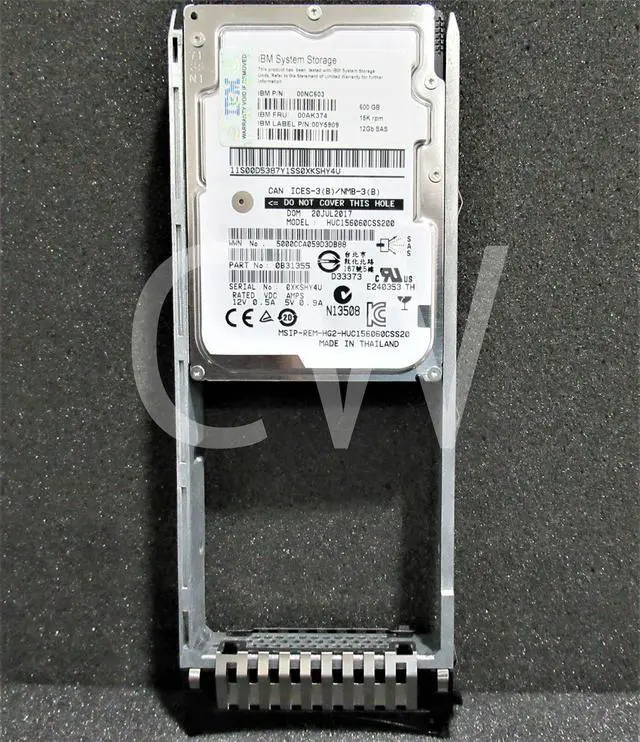 Main image of (NOT FOR HOME PC!) IBM 00AK374 00NC603 00Y5909 600GB 15K RPM 12Gb/s 2.5" SAS SERVER HDD Hard Drive