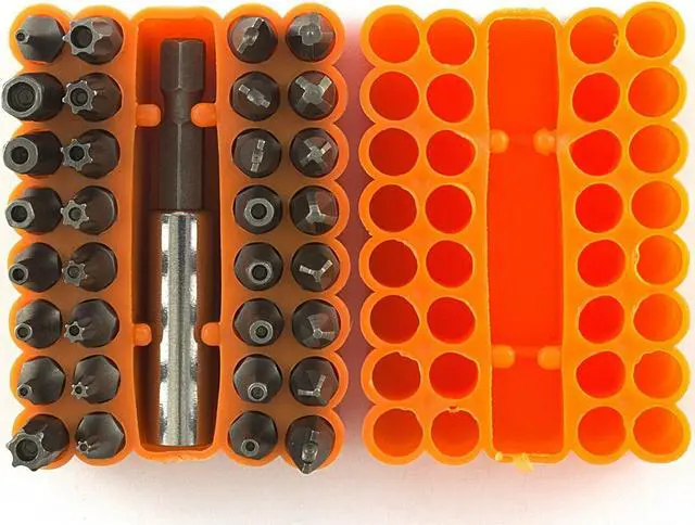 Alt view image 2 of 4 - 33 PC SECURITY BITS TORX SET Tamper Proof Drill Driver Screwdriver Tri Wing Tool