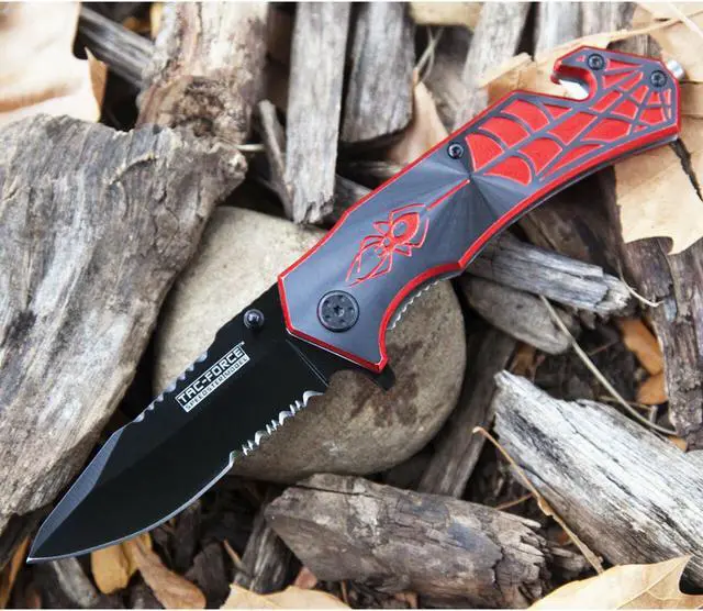 Alt view image 7 of 7 - 7.5" TAC FORCE SPIDER SPRING ASSISTED TACTICAL FOLDING KNIFE Pocket Blade Assist