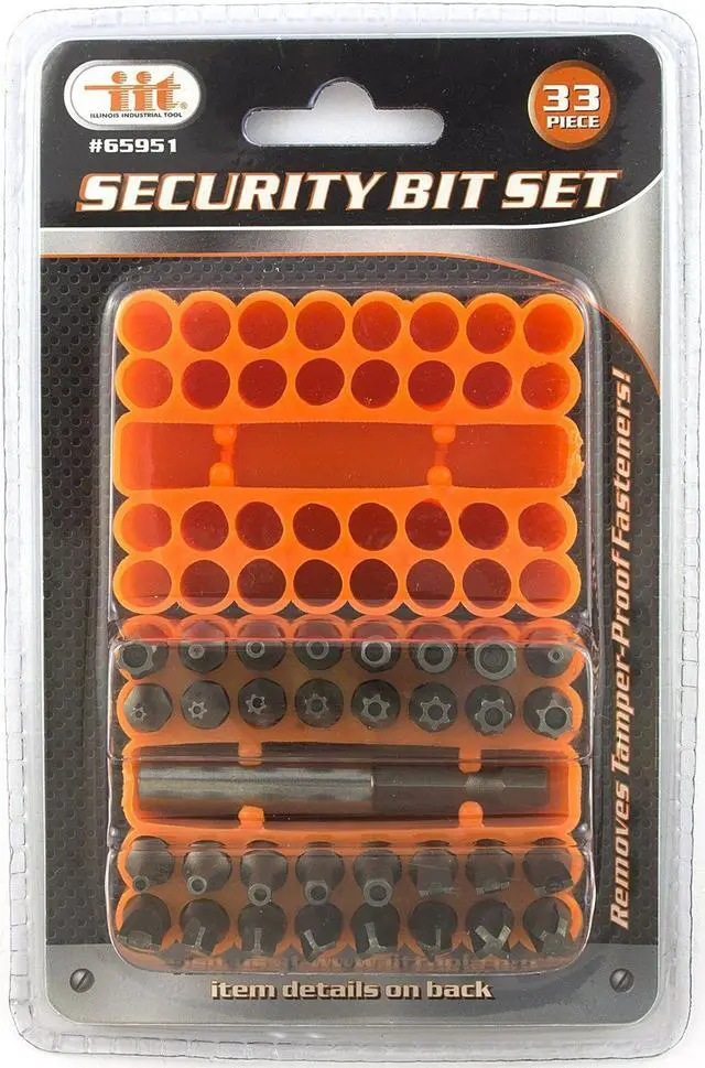 Alt view image 4 of 4 - 33 PC SECURITY BITS TORX SET Tamper Proof Drill Driver Screwdriver Tri Wing Tool