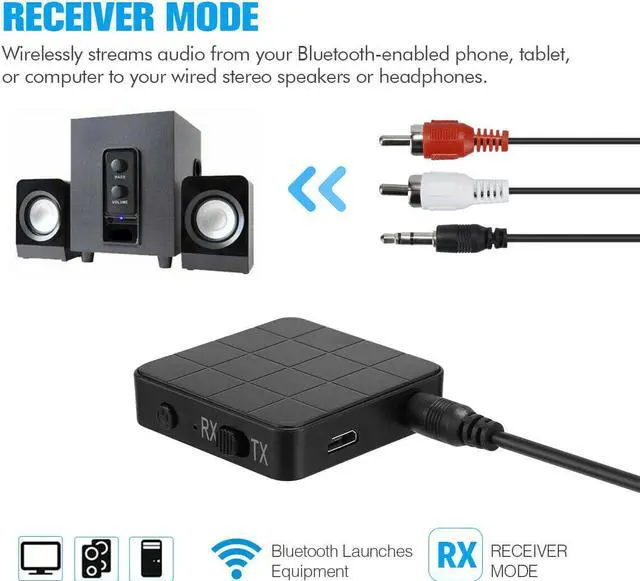 Alt view image 5 of 7 - 2 IN 1 Bluetooth 5.0 Transmitter  Receiver Wireless Audio Aux 3.5mm Adapter USA