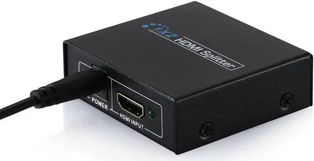 Alt view image 5 of 6 - HDMI 1 in 2 out 1080p 4K 1x2 HDCP Stripper 3D Splitter Power Signal Amplifier