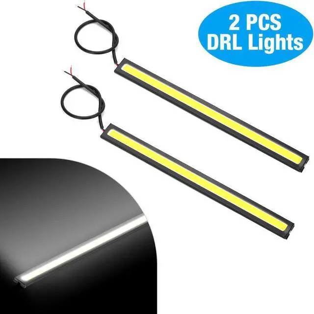 Alt view image 2 of 2 - White 12V LED Strip DRL Daytime Running Lights Fog COB Car Lamp Waterproof Pack